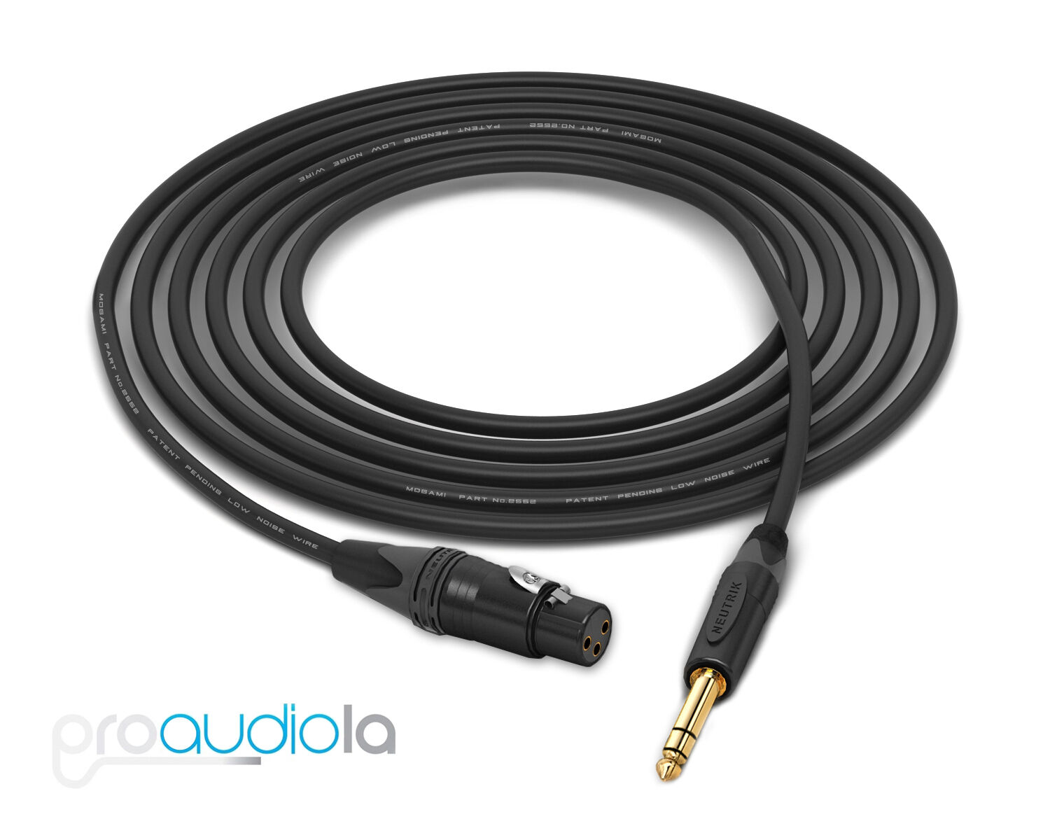 Mogami 2552 Cable | Neutrik Gold XLR-Female to 1/4 TRS | Black 45 Feet Image 1